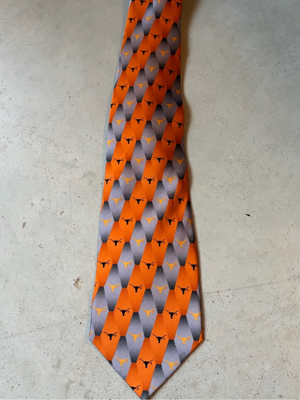 Texas Longhorns Silk Tie Orange Gray NCAA Fan Favorite
